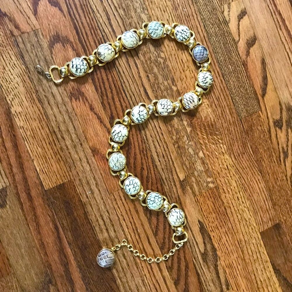 Vintage Snakeskin Chain Belt